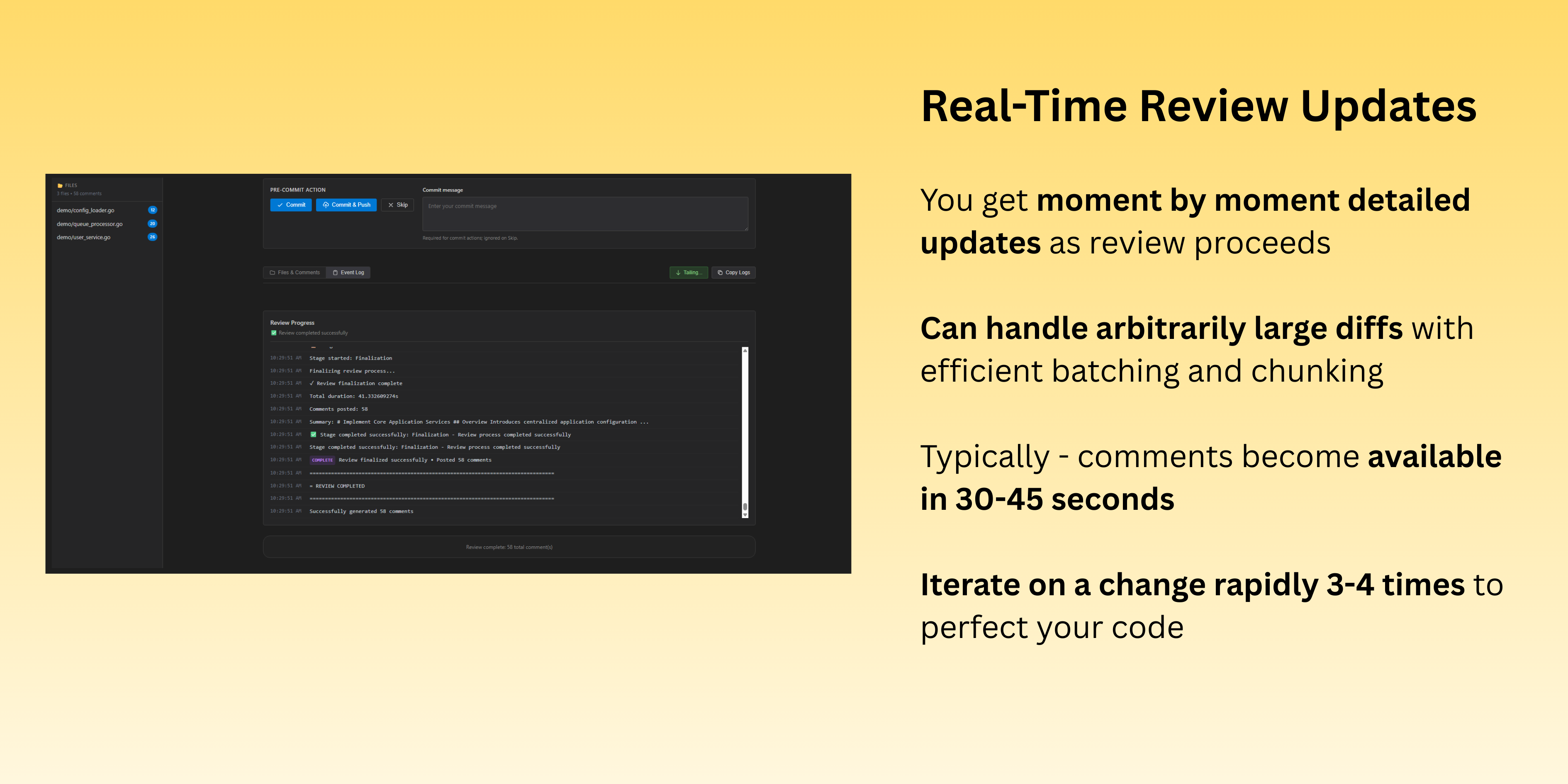 git-lrc - Screenshot 2 showing product features and functionality