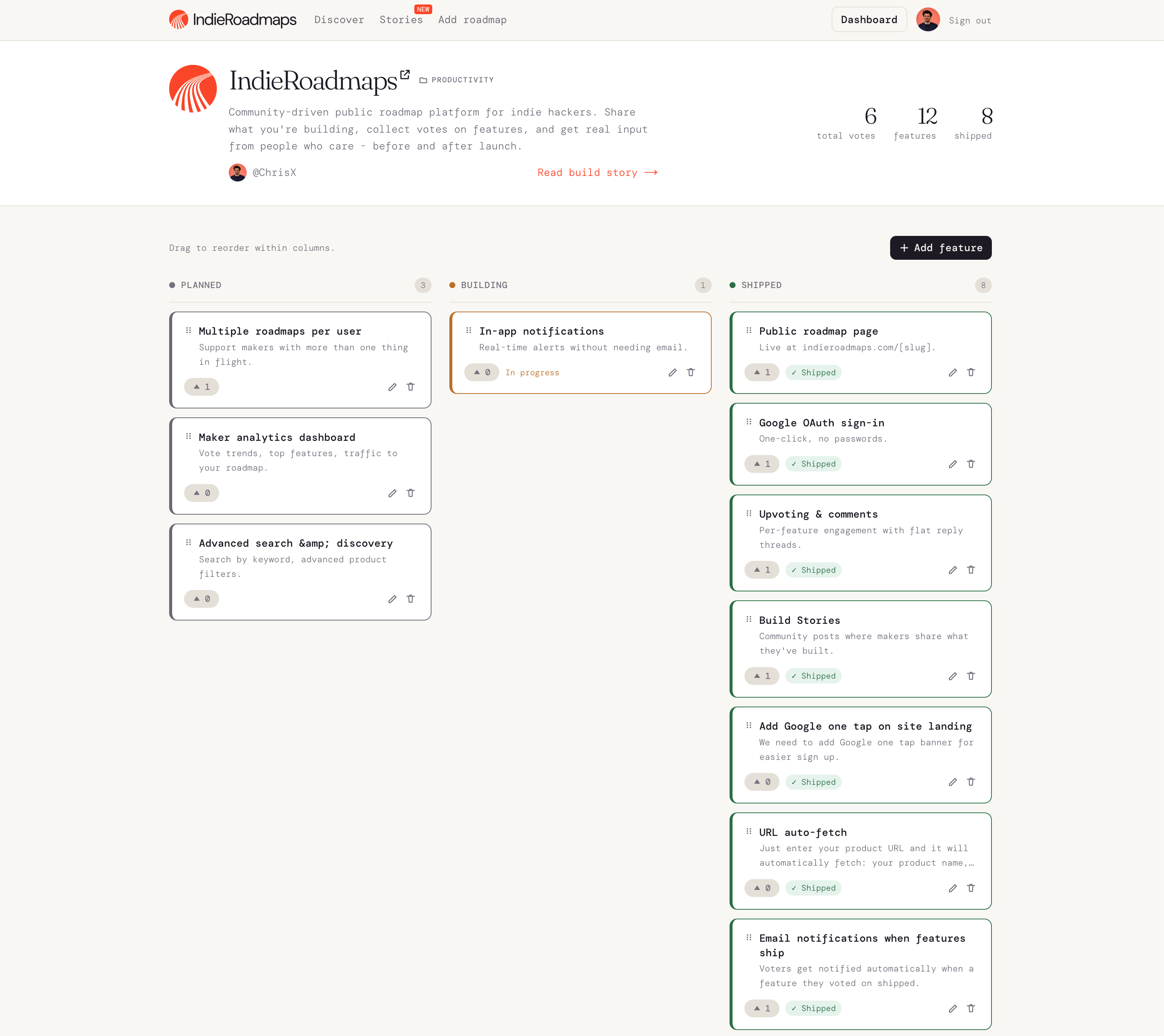 IndieRoadmaps gallery image