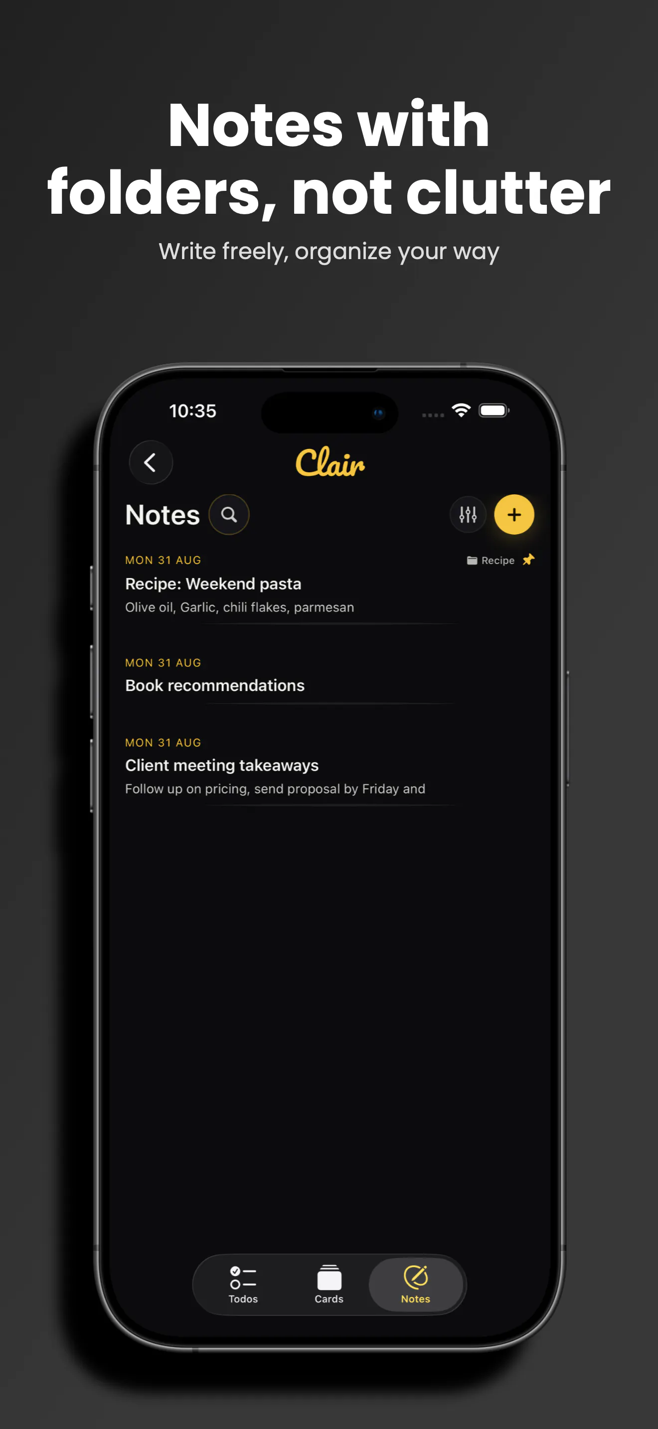 Clair screenshot