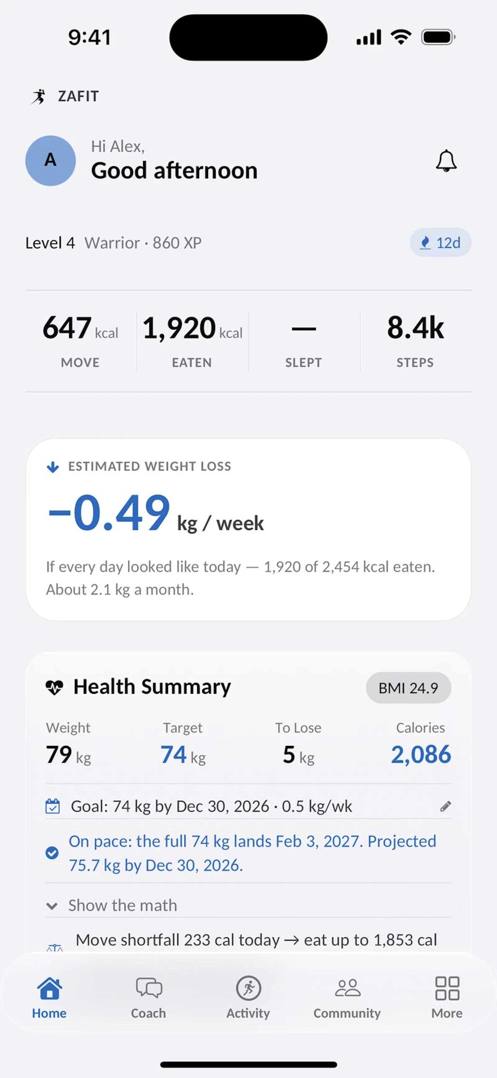 Zafit AI screenshot 1