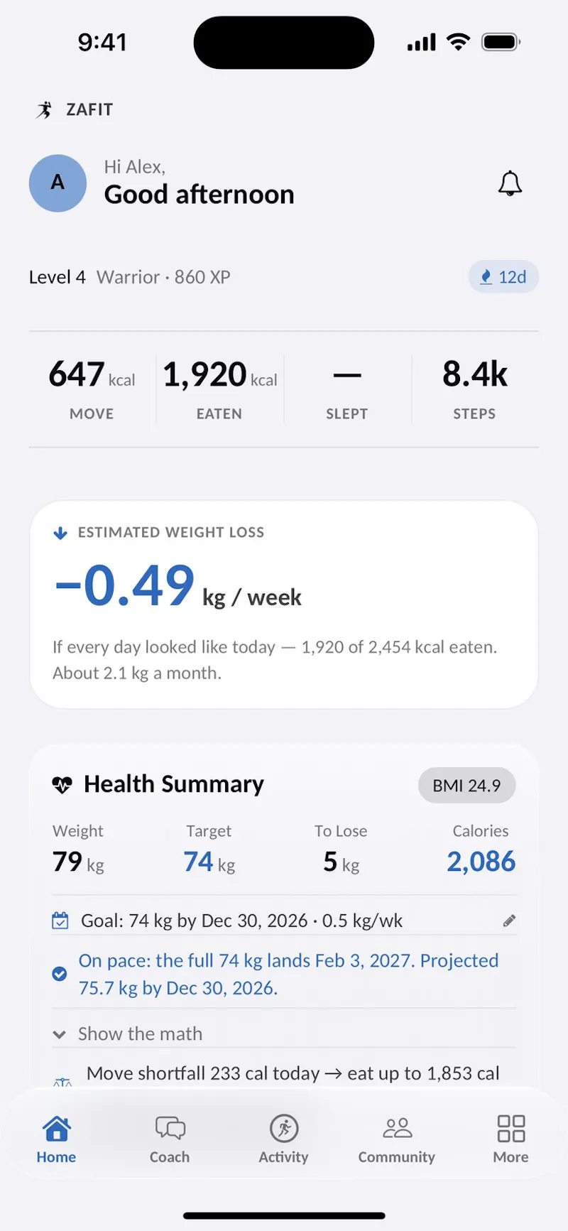 Zafit AI screenshot 1
