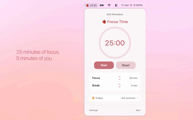 Soft Pomodoro screenshot 1