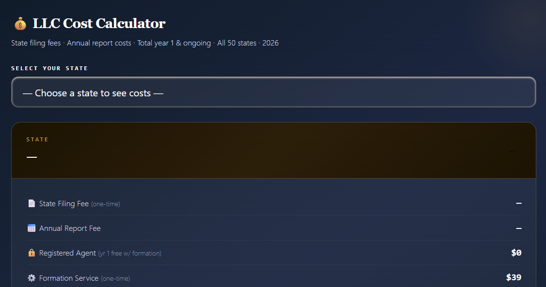 LLC Cost Calculator gallery image