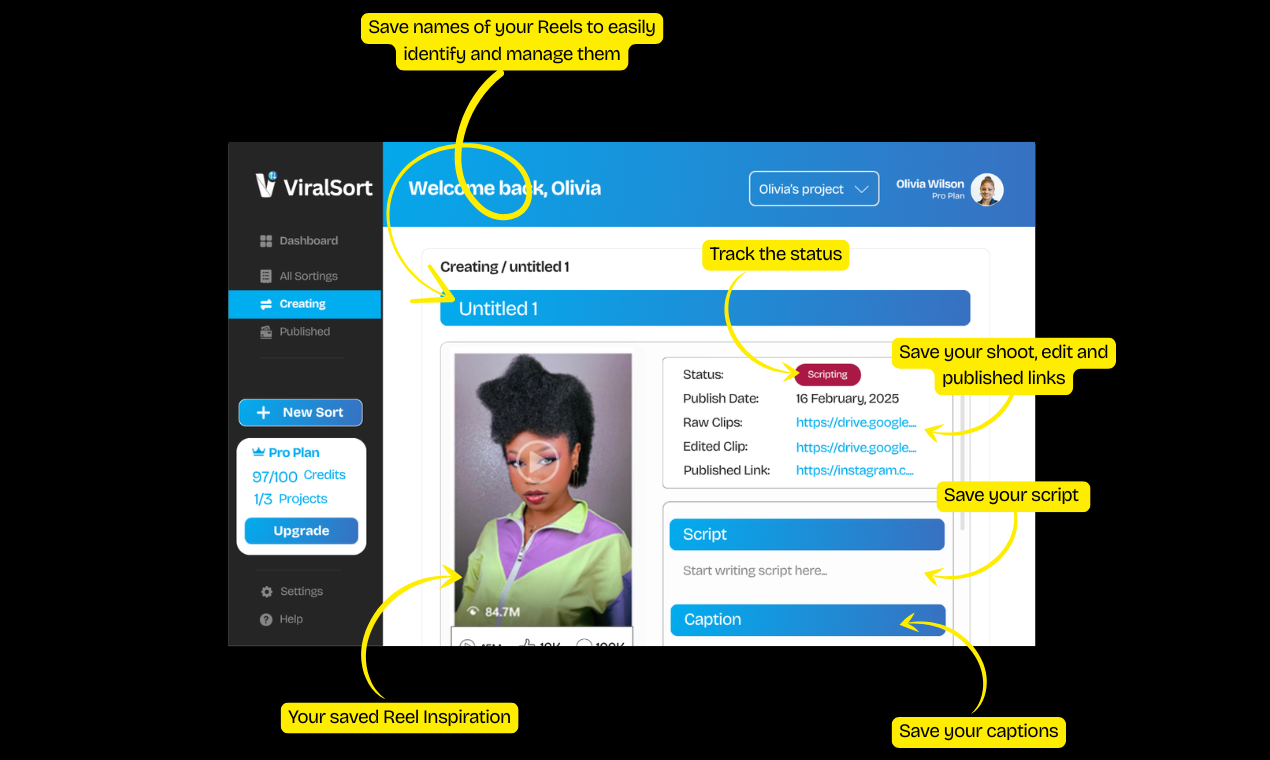 Reels Manager by ViralSort - Screenshot 2 showing product features and functionality