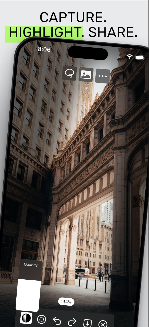 Mídia 2 de Snaplight para iOS e mac - Destaque a parte mais importante de uma imagem em segundos