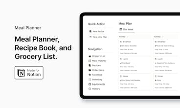 Meal Planner for Notion gallery image