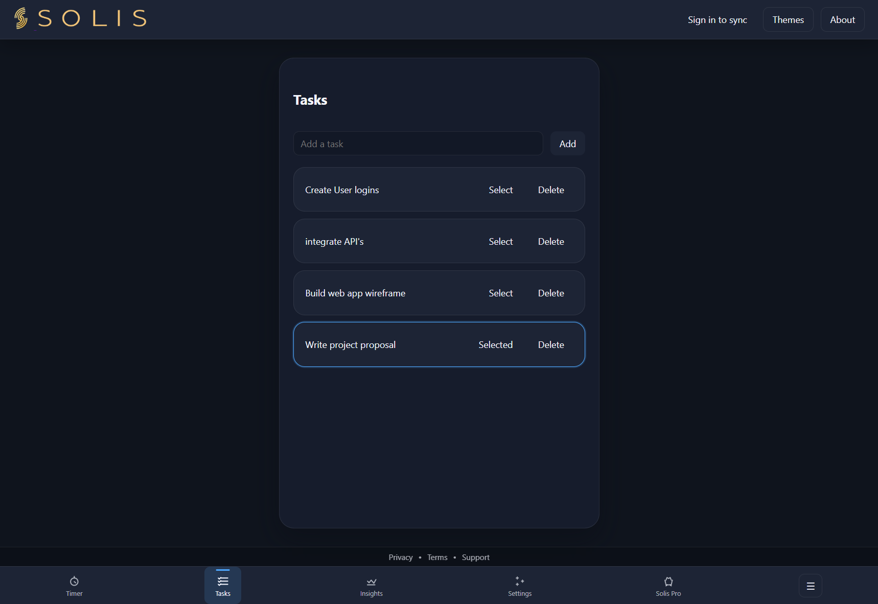 Solis Pro - Screenshot 2 showing product features and functionality