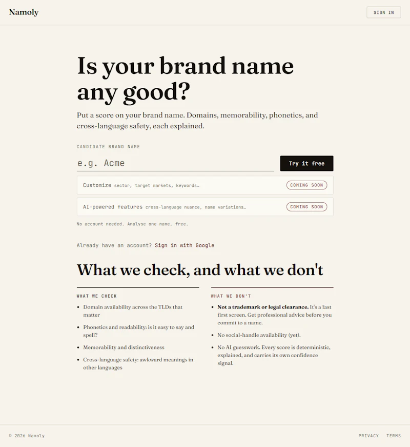 Namoly screenshot 1