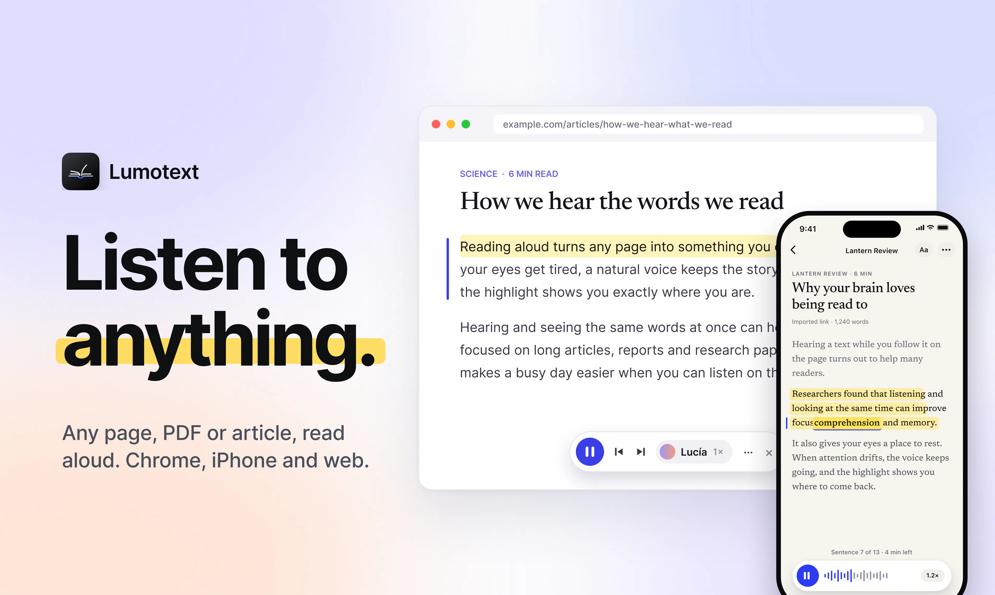 Lumotext - Text-to-Speech Reader gallery image