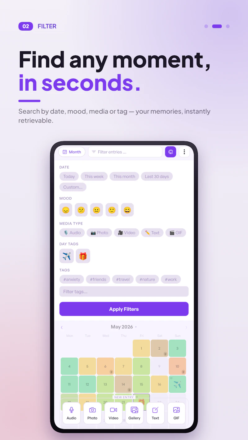 Echo - Multimedia Diary and Mood Tracker screenshot 2
