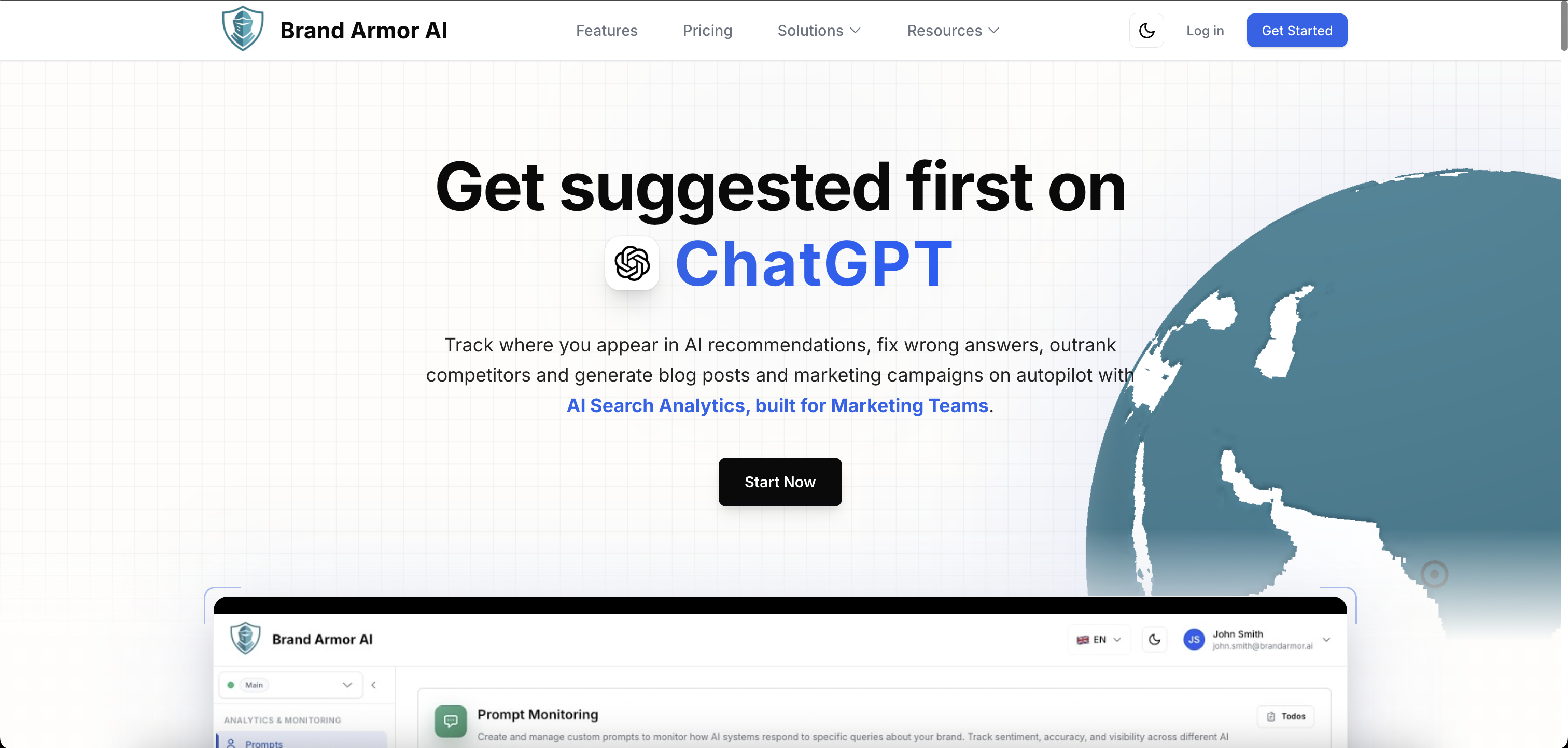 Brand Armor AI - Main product screenshot demonstrating key features and user interface