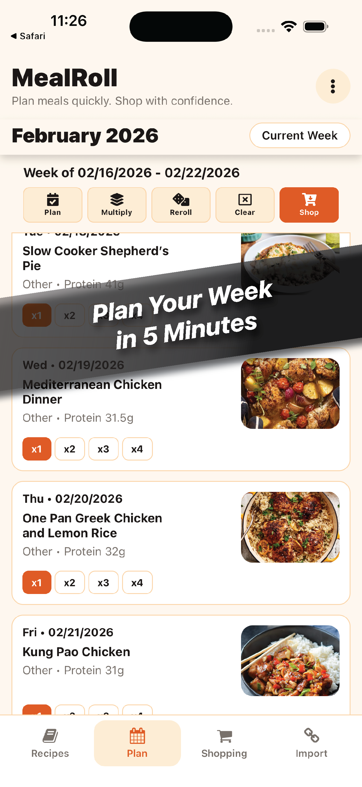 MealRoll - Main product screenshot demonstrating key features and user interface