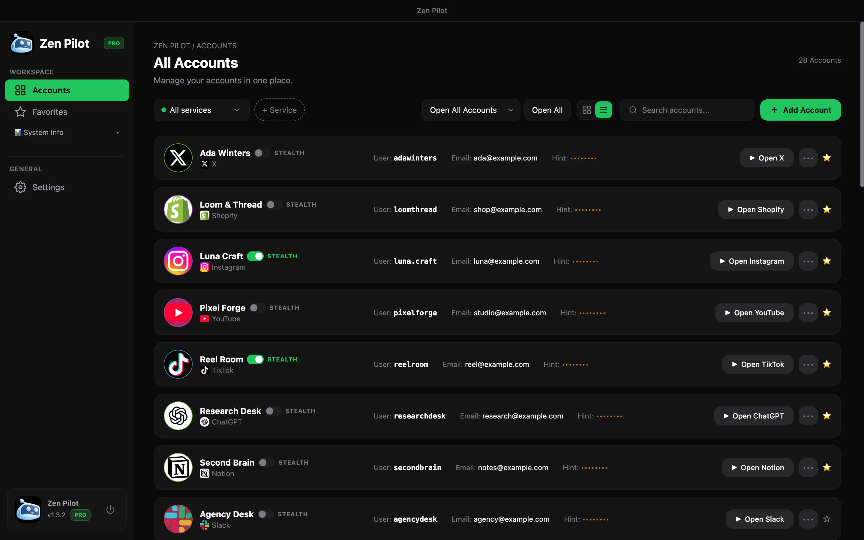 ZenPilot-multi account browser workspace gallery image