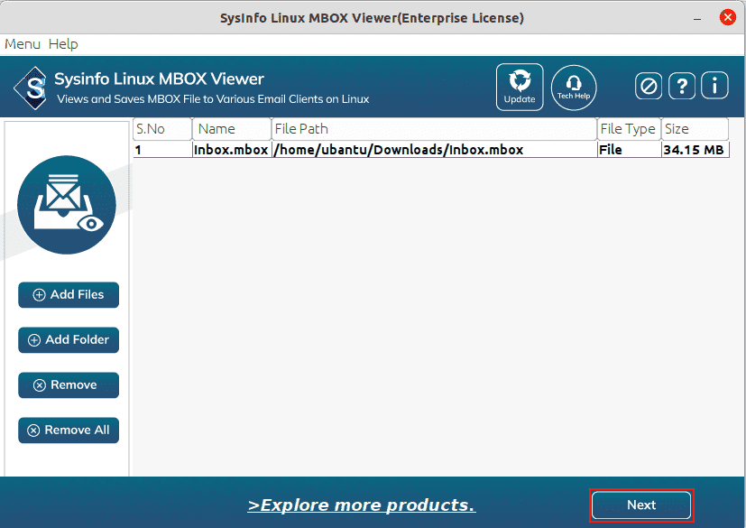 Sysinfo Linux Mbox Viewer media 1