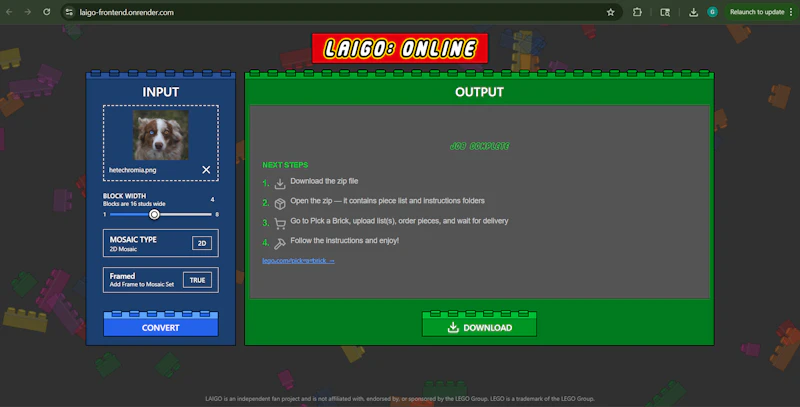 Laigo Mosaic Maker 1.0.0 screenshot 4