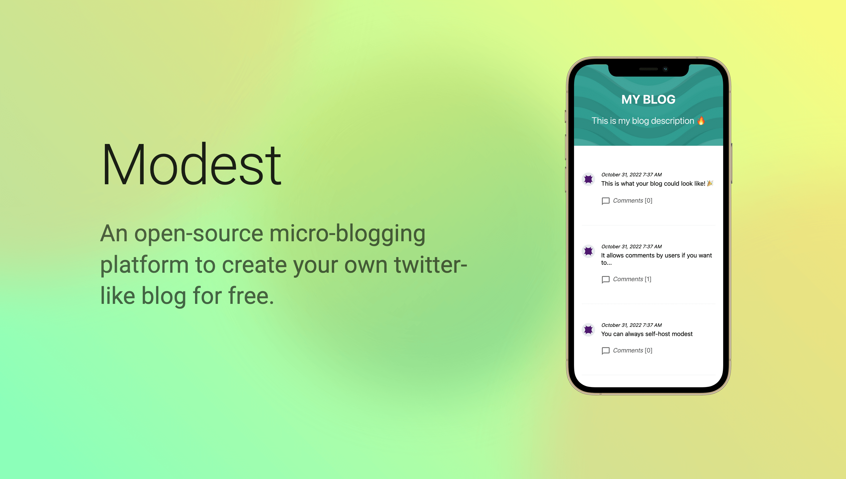 Bescheiden - Een hulpmiddel voor micro-bloggen om gratis een Twitter-achtig blog te maken media 2