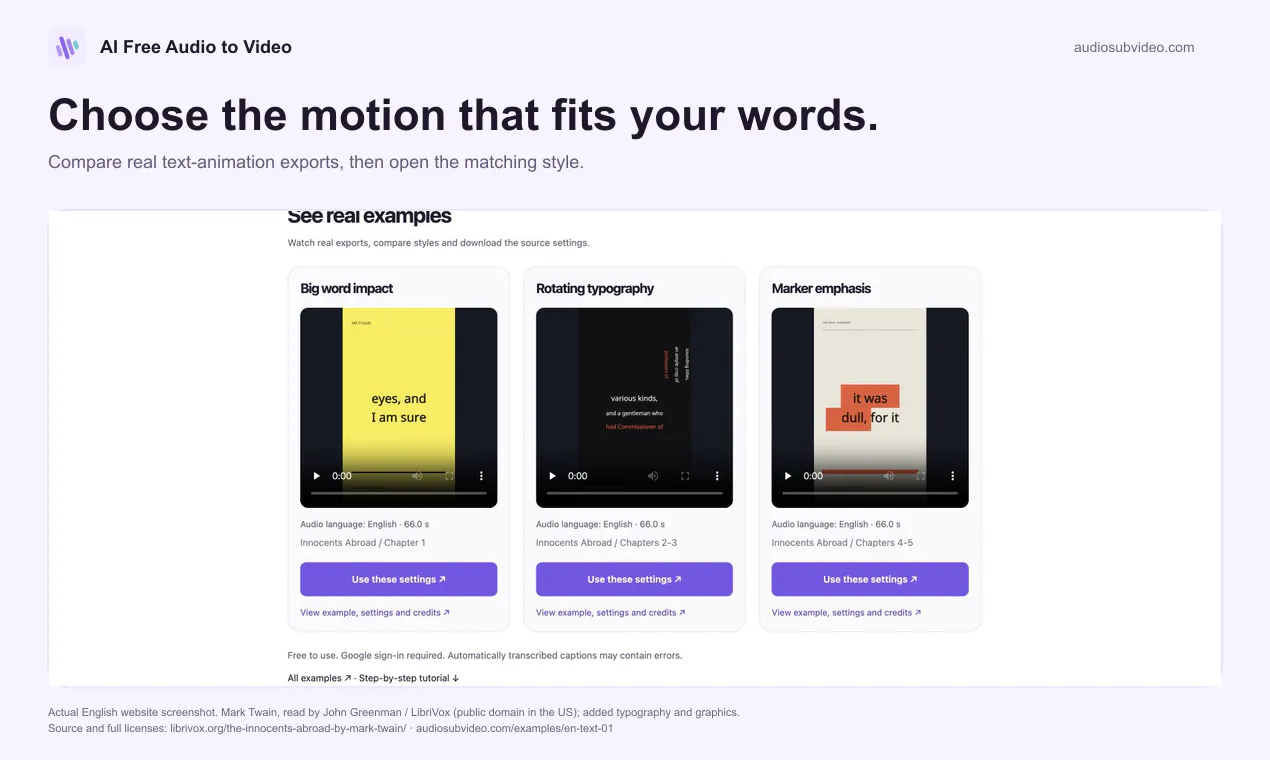 AI Free Audio to Video gallery image