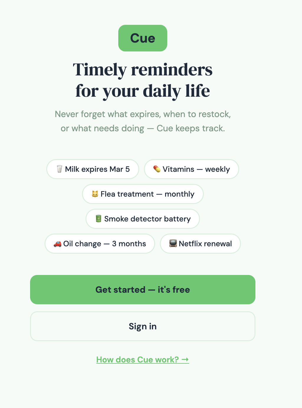 Cue - Main product screenshot demonstrating key features and user interface