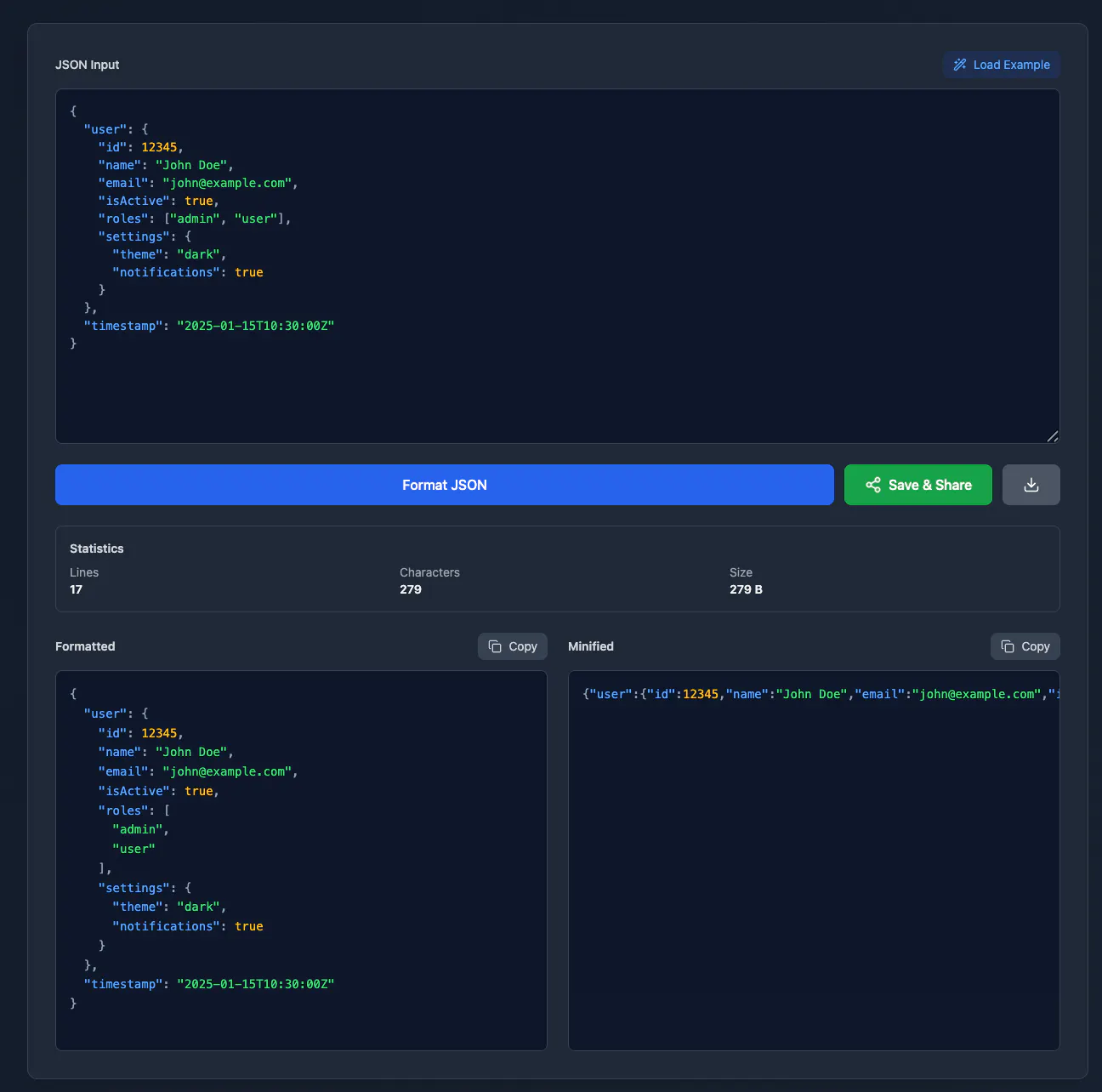 JSON Formatter Blob Viewer gallery image