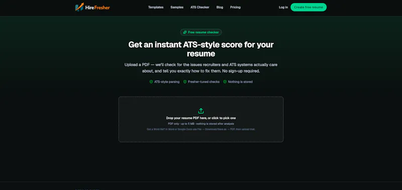HireFresher — Free ATS screenshot 3