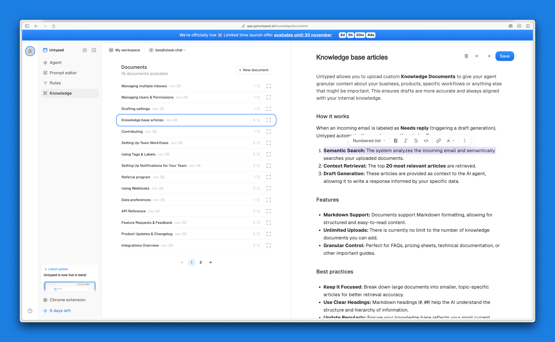 Untyped - Screenshot 2 showing product features and functionality