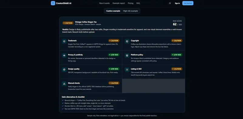 CreatorShield AI screenshot 2