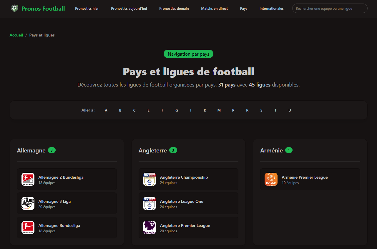 Pronos Football - Screenshot 3 showing product features and functionality