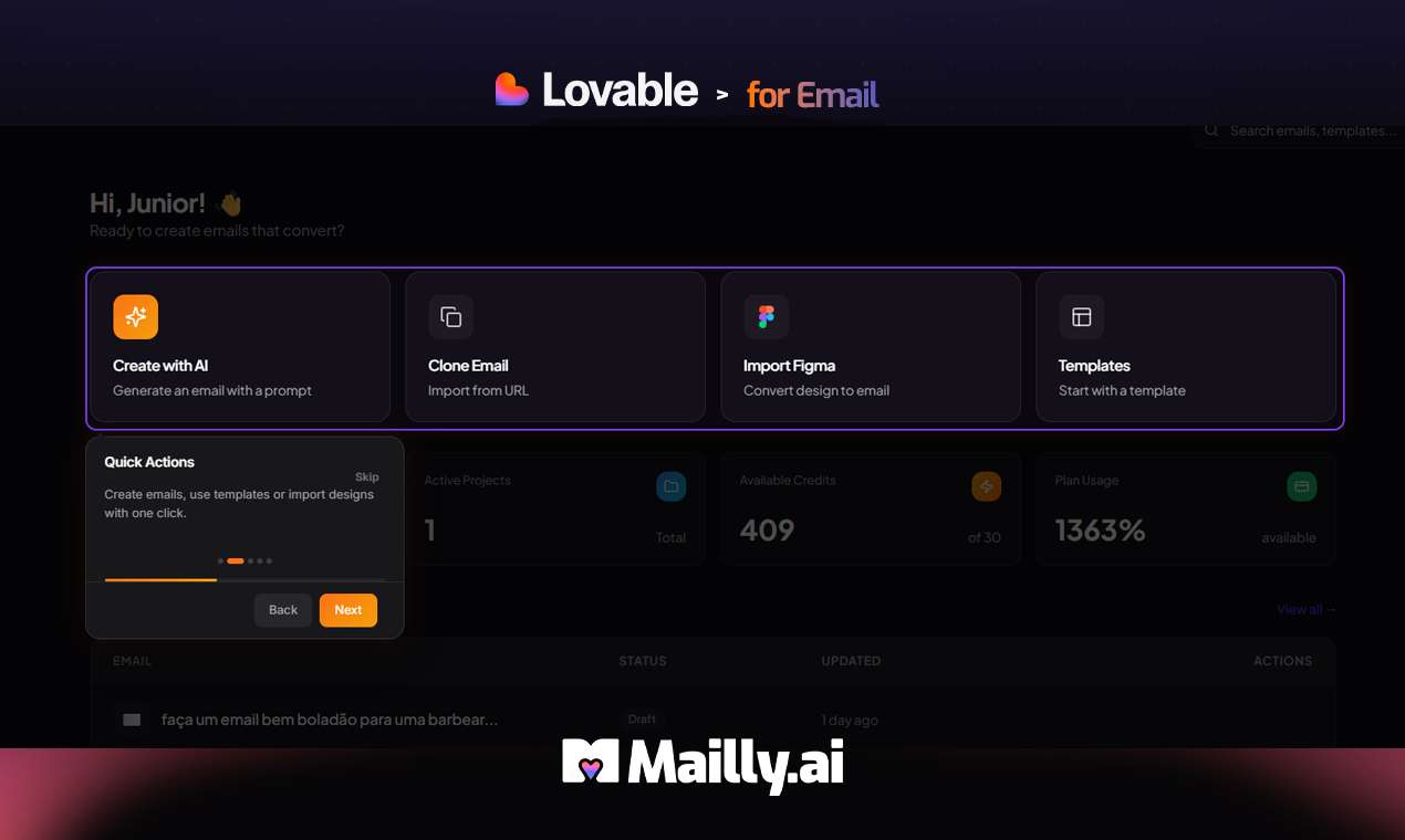 Mailly.ai - Screenshot 4 showing product features and functionality