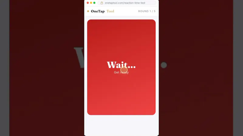 OneTapTool Reaction Time Test screenshot 1 (video preview)