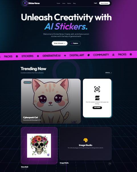 StickerVerse 2.0 - Main product screenshot demonstrating key features and user interface