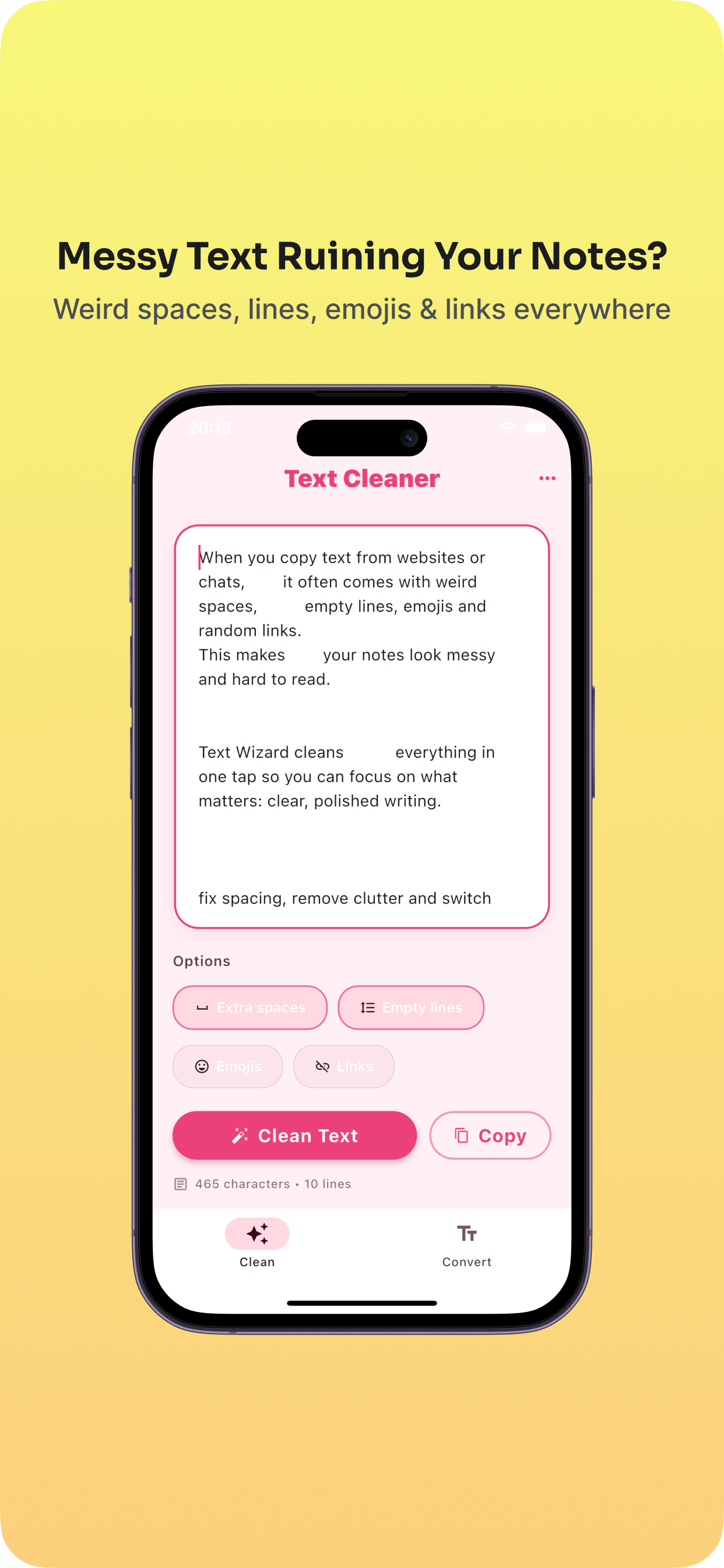 Text Wizard: Clean & Convert - Main product screenshot demonstrating key features and user interface