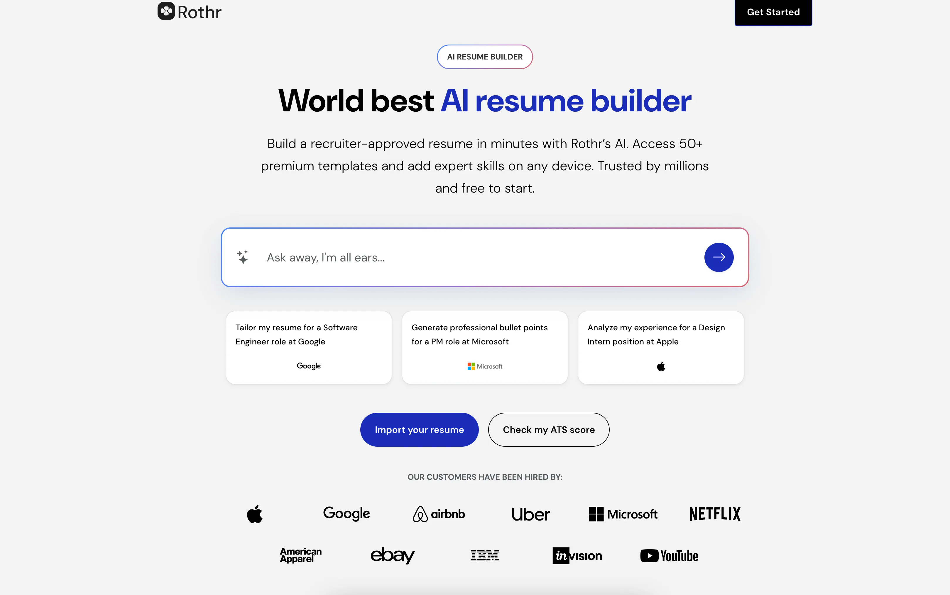 AI Resume Builder | Rothr 專案橫幅