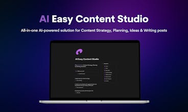 AIイージーコンテンツスタジオロゴとタグライン - AI技術でコンテンツ戦略とプランニングを効率化