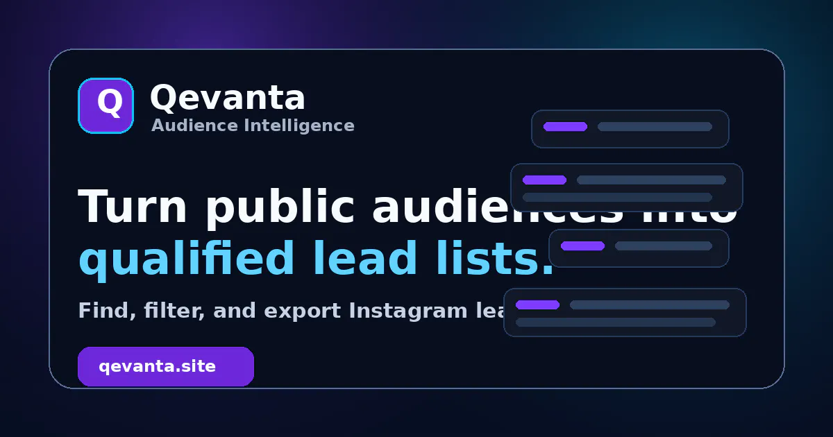 Qevanta Instagram Lead Discovery gallery image