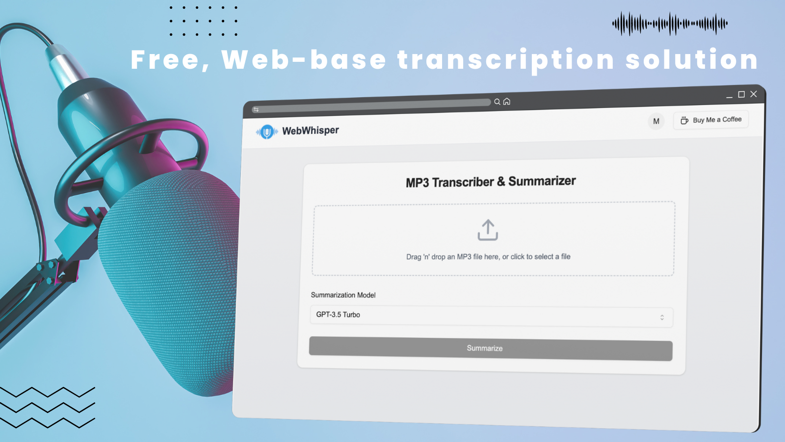 Média WebWhisper - Alternative MacWhisper gratuite - Transcripteur audio en ligne gratuit et résumé 1