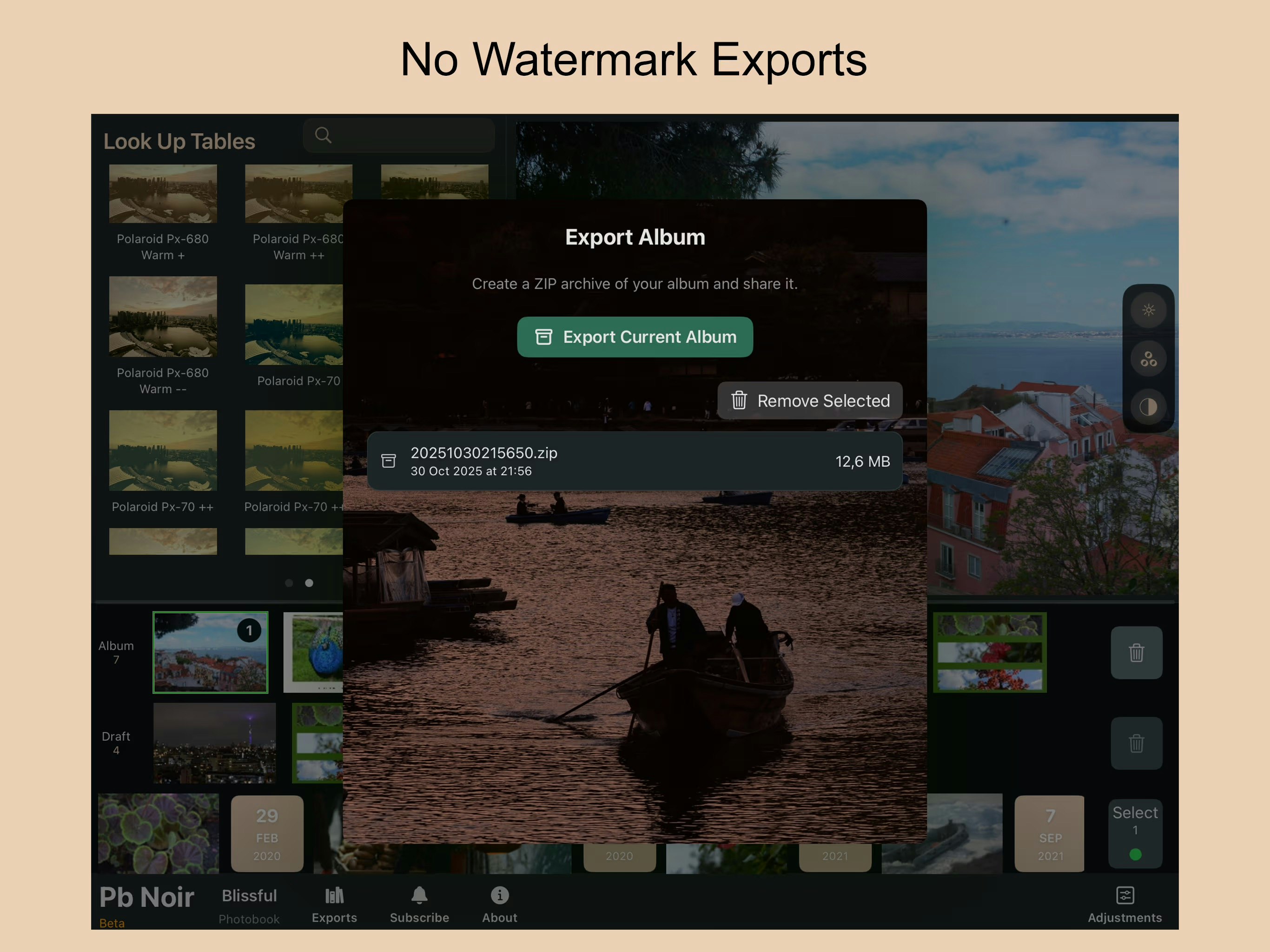 Photo Book Noir - Screenshot 2 showing product features and functionality