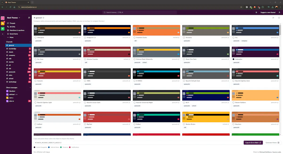 Slack Themes