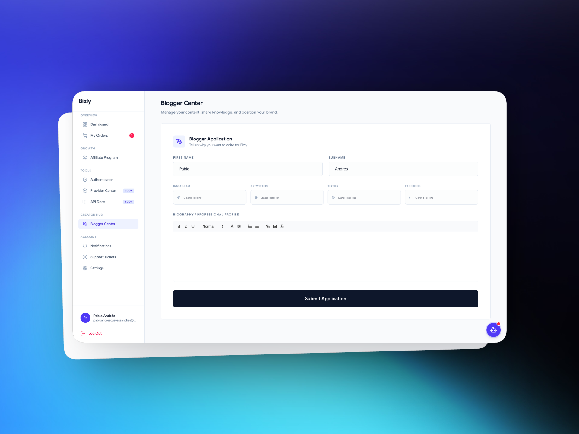 Bizly - Screenshot 3 showing product features and functionality