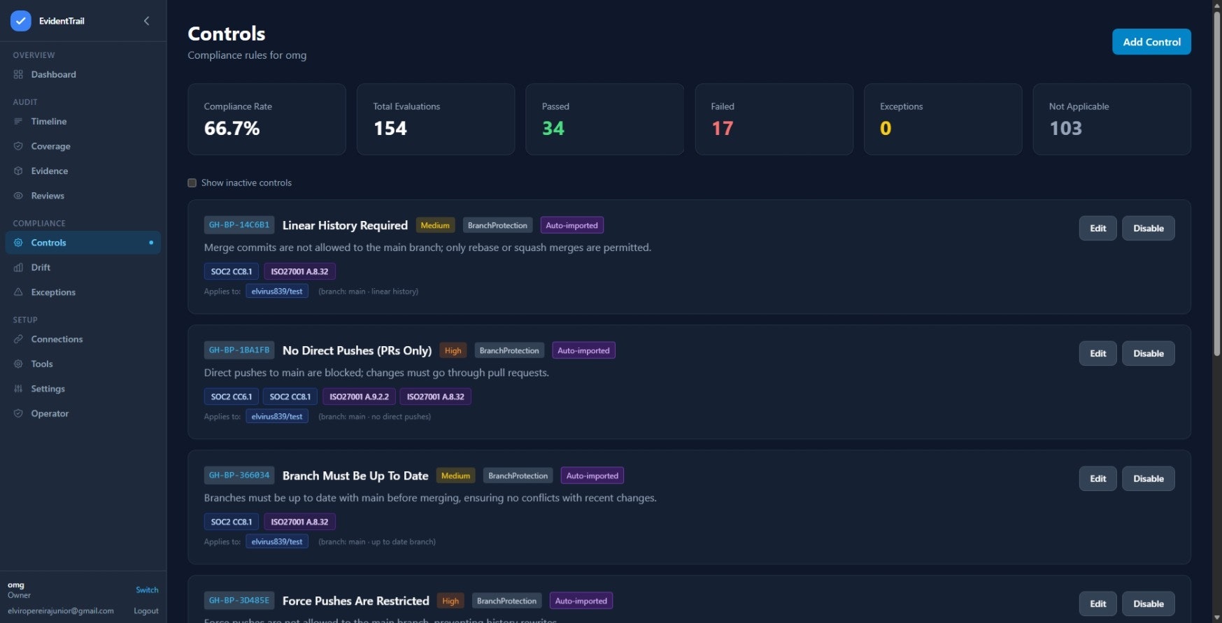 EvidentTrail - Screenshot 3 showing product features and functionality
