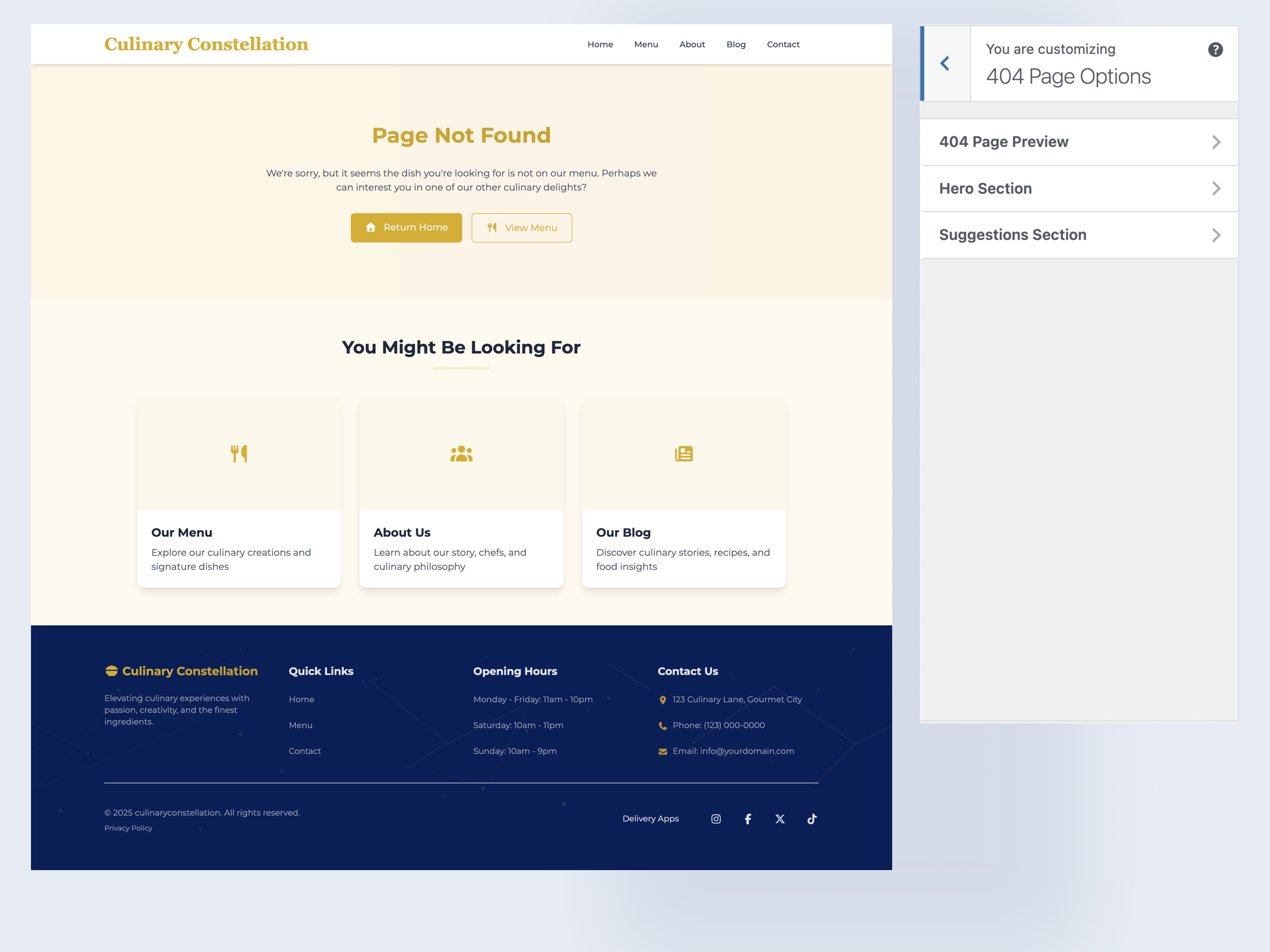 Culinary Constellation WordPress Theme gallery image