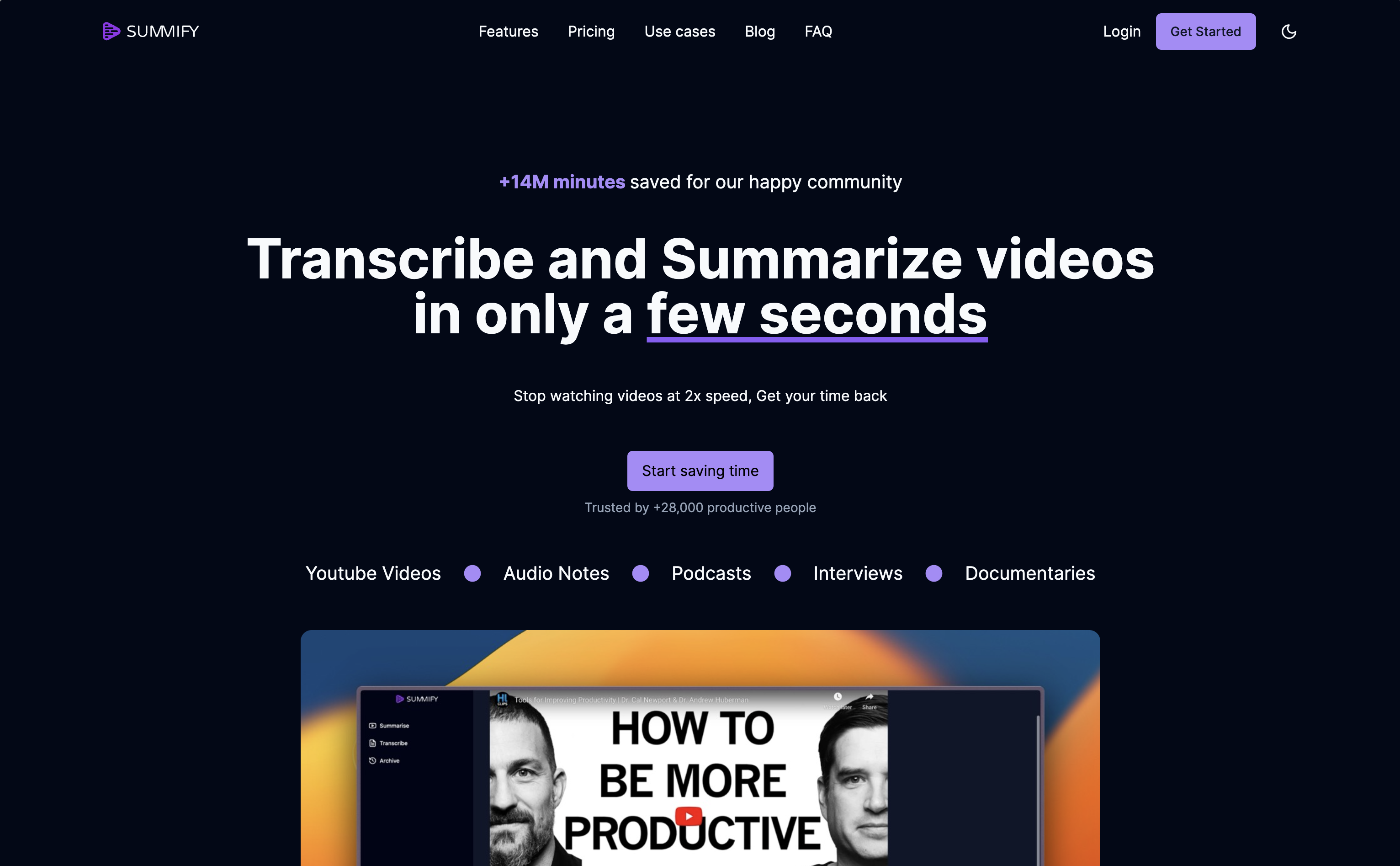 Media Summify.io - Trình tóm tắt video & Transcriber được hỗ trợ bằng AI 2