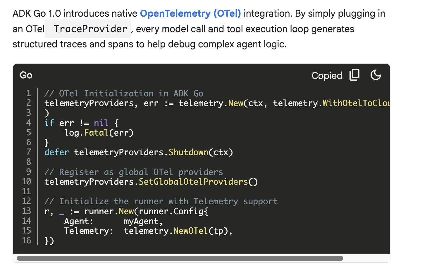 Google's ADK for Go 1.0 gallery image