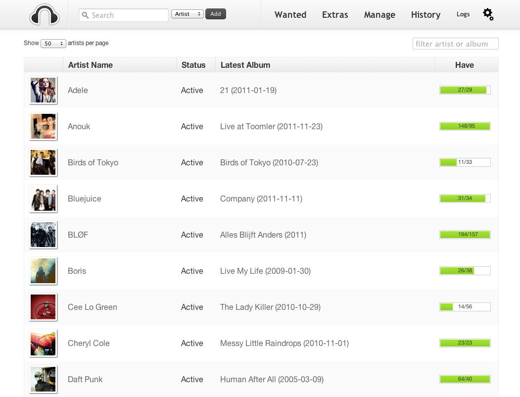 Headphones - manage your music library 