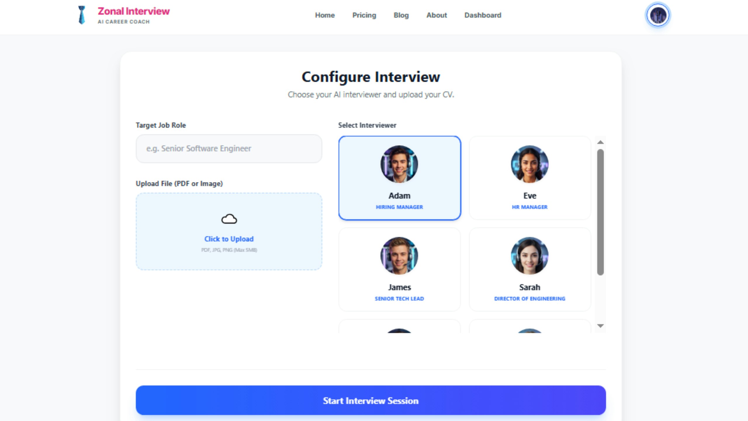 Zonal Interview - Screenshot 2 showing product features and functionality