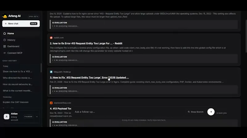 Arlong Search AI  screenshot 1 (video preview)