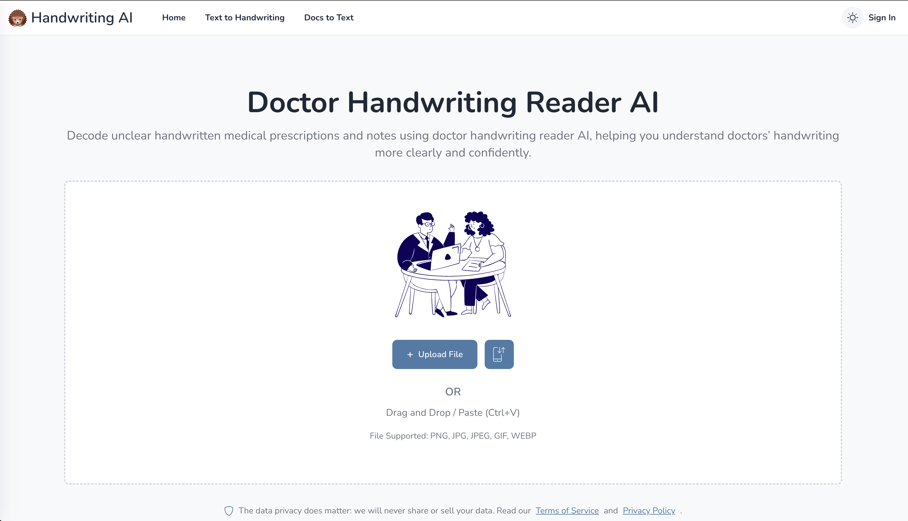 Handwriting AI - Main product screenshot demonstrating key features and user interface