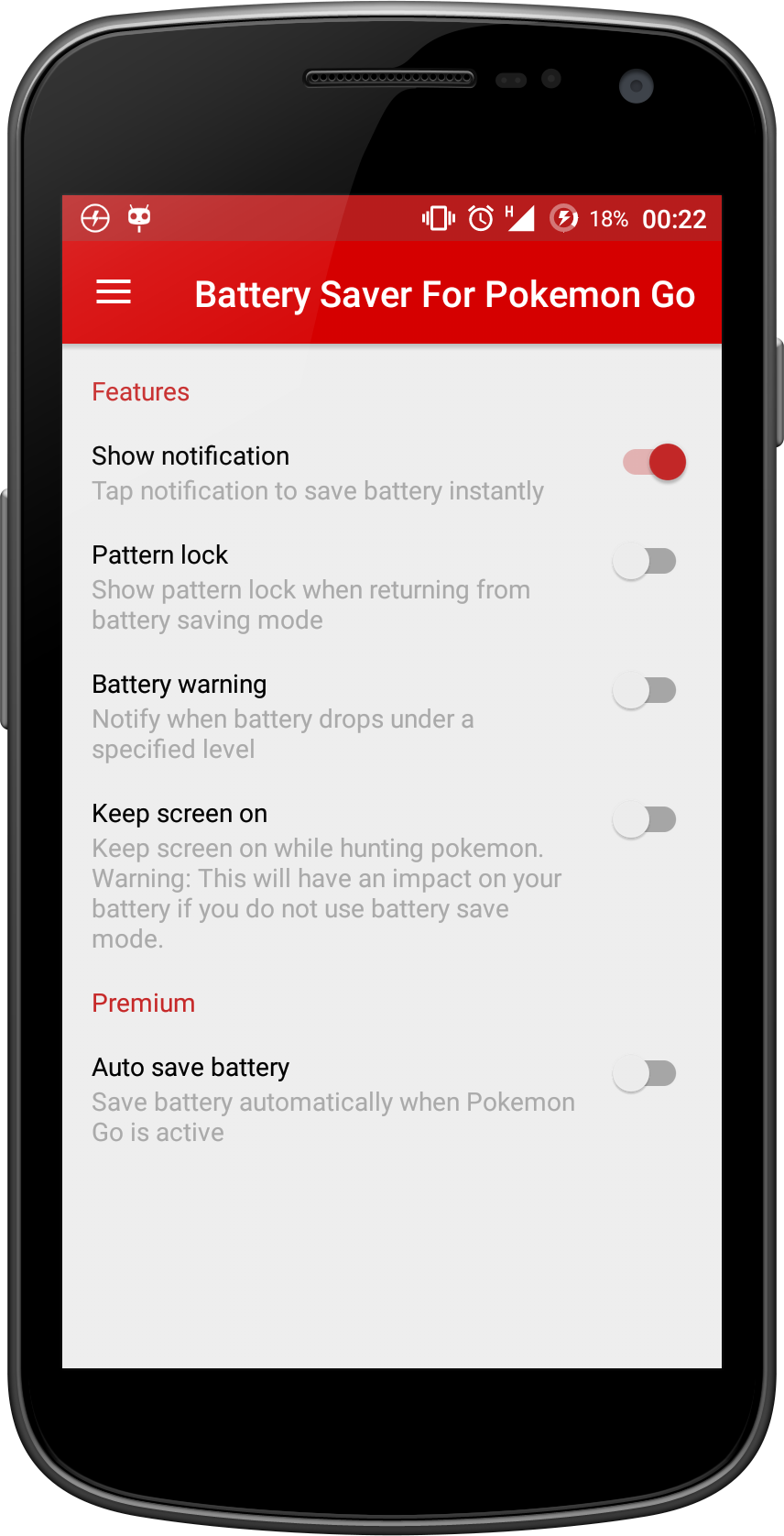 Battery Saver For Pokemon Go