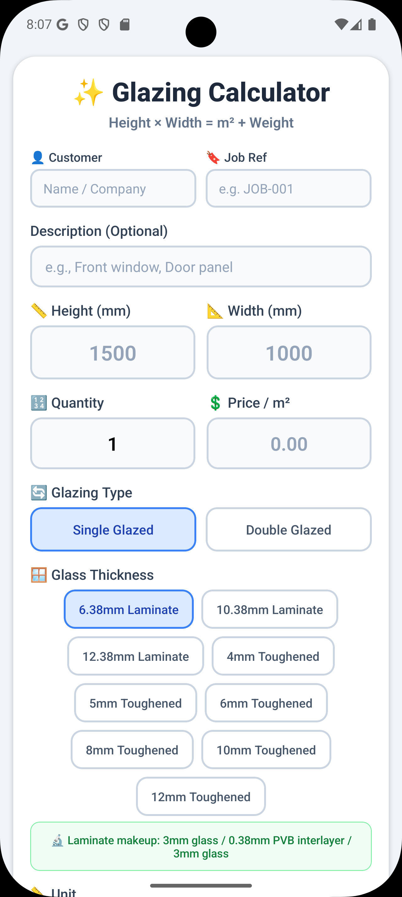 Glazing Calculator gallery image
