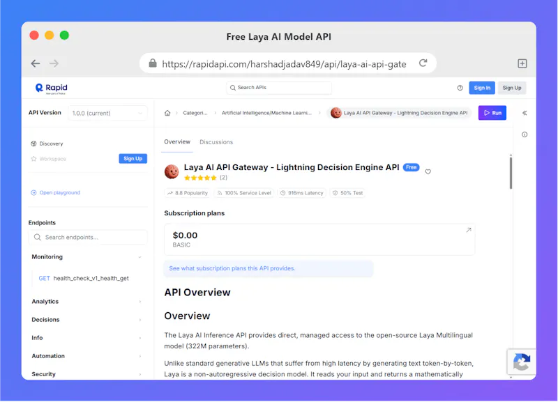 Free Laya AI Model API screenshot 3