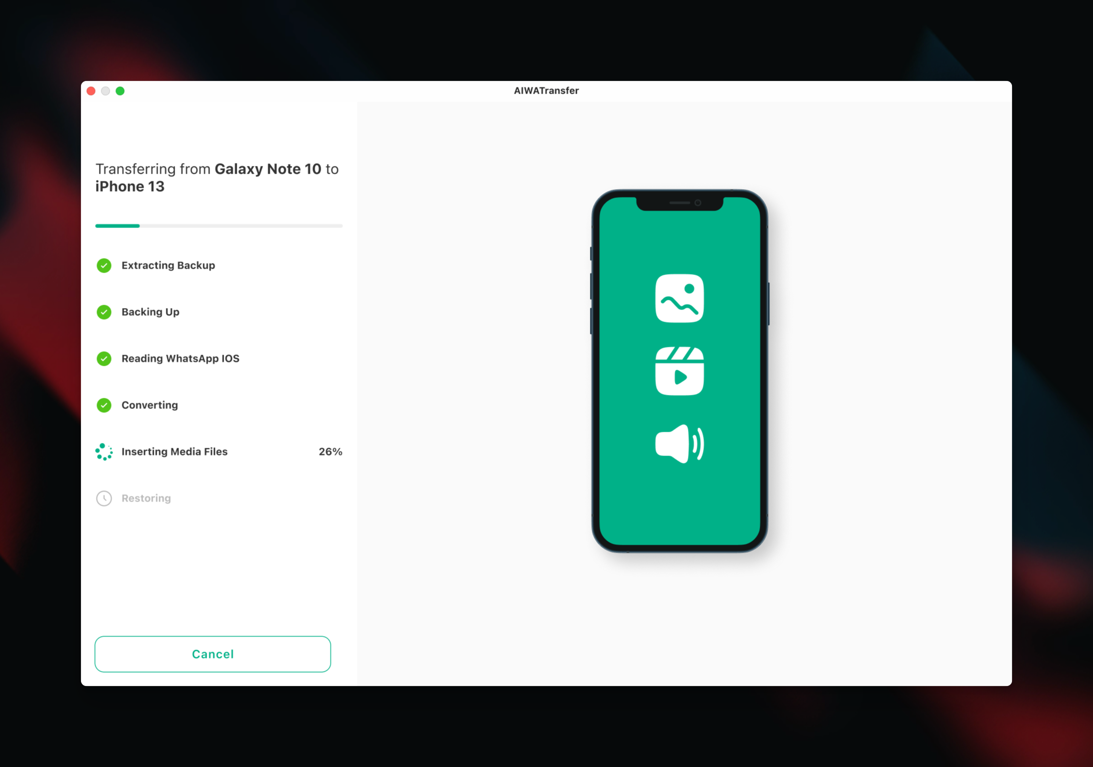 AIWATransfer - A smooth way to transfer WhatsApp to your new iPhone media 5